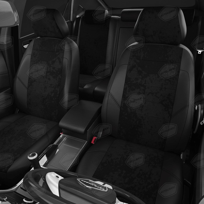 

Авточехлы для Nissan Terrano 3 с 2014-2016 г., джип, экокожа, алькантара, цвет чёрный