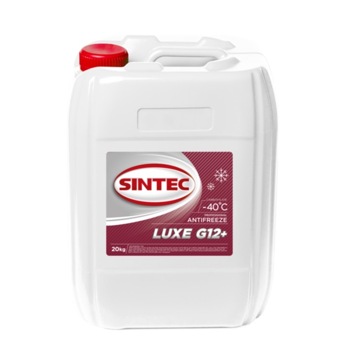 Антифриз Sintec Lux красный G12+, 20 кг антифриз sintec premium малиновый 1 кг
