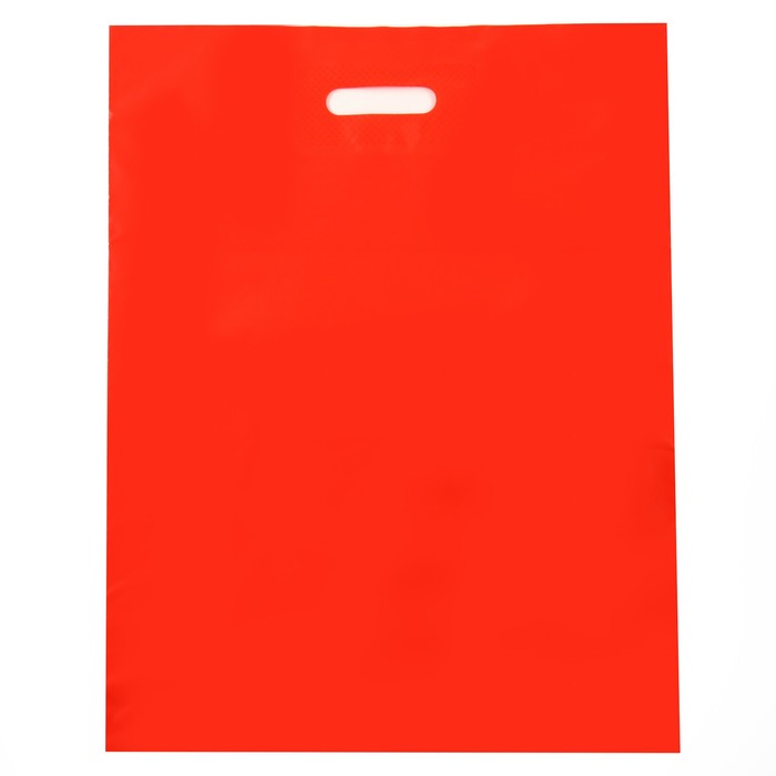 Пакет полиэтиленовый с вырубной ручкой, Красный 40-50 См, 90 мкм
