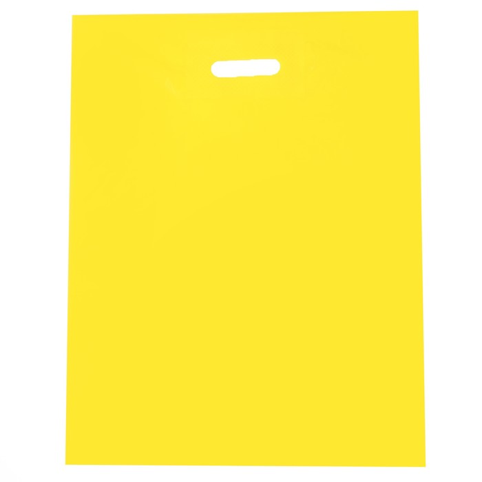 Пакет полиэтиленовый с вырубной ручкой, Желтый 40-50 См, 30 мкм пакет полиэтиленовый с вырубной ручкой фиолетовый 30 40 см 30 мкм