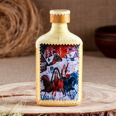 Фляжка"Тройка лошадей",  малая, 0,25 л.