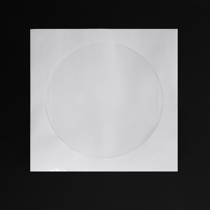 Конверт для CDDVD дисков, 125х125 мм, d100 мм, окно, выруб. язычок, белый