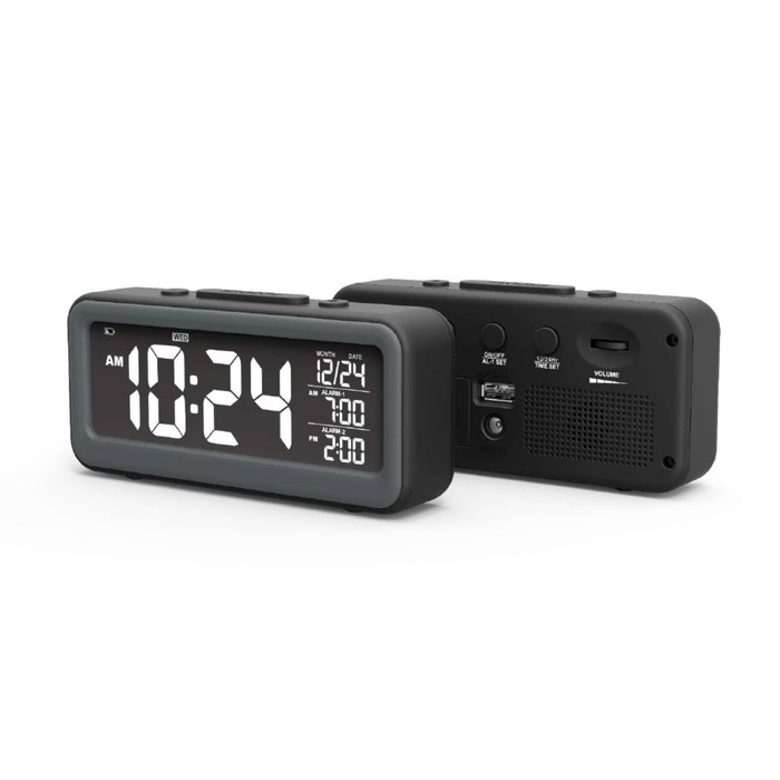 

Часы настольные, электронные, с будильником, календарём, от USB, 15.3 х 8.1 х 6.3 см
