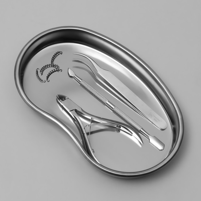 

Лоток для маникюрных инструментов, нержавеющая сталь, 18,5 × 11 × 2 см, цвет серебристый