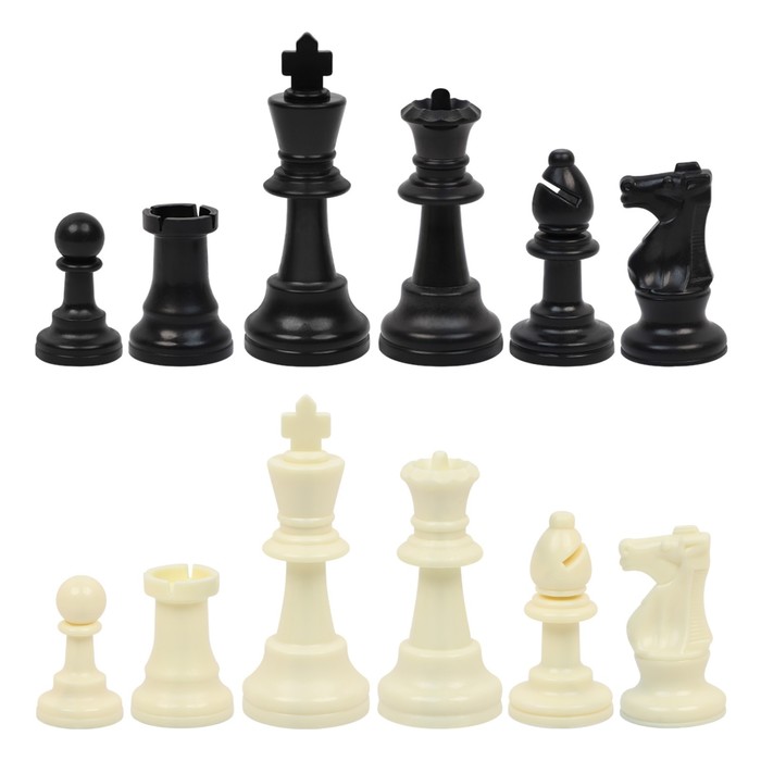 Шахматные фигуры турнирные Leap, 32 шт, король h=9.5 см, пешка h=5 см, полипропилен