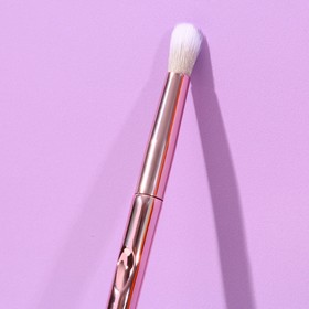 

Кисть для макияжа маленькая бочонок розовое золото 18 х 0,5 см