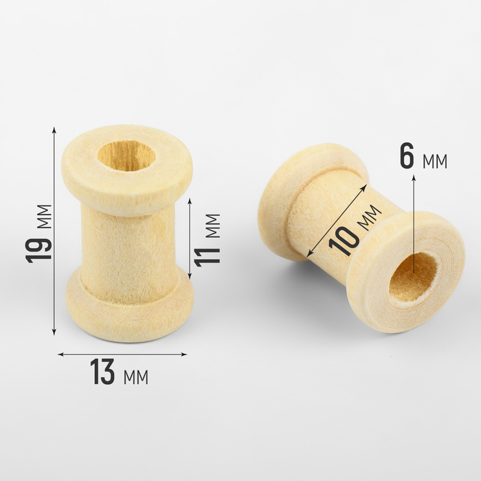 фото Набор деревянных катушек без покрытия, 50 шт, d = 1,3 × 1,9 см арт узор