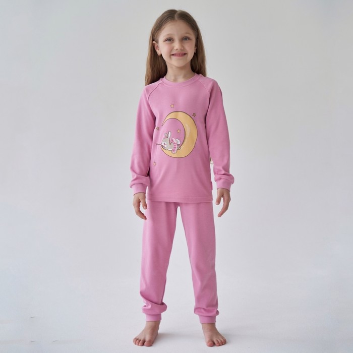Пижама для девочки, цвет пепельно-розовый, рост 92 см