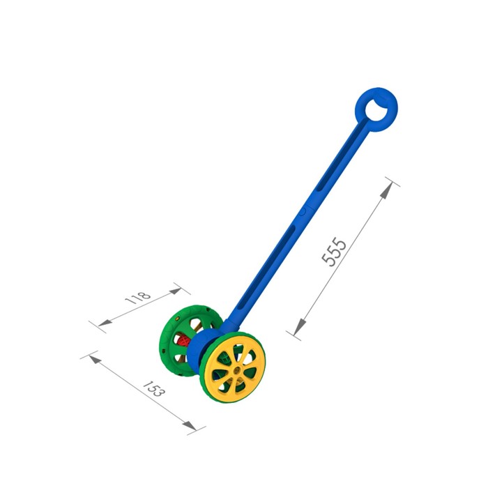 Каталка "Весёлые колёсики" с шариками, сине-зелёная 760/1