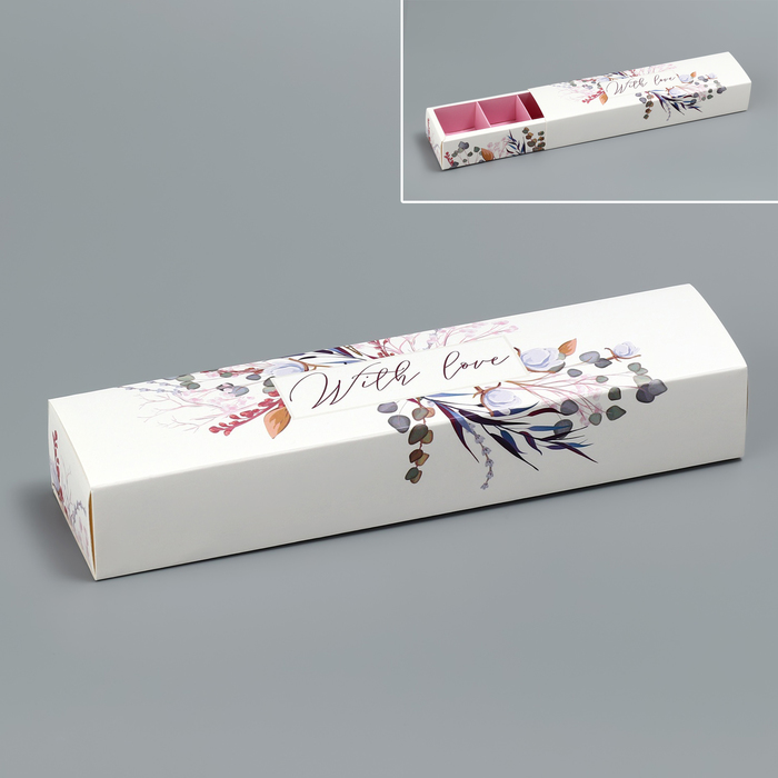 Коробка для конфет, кондитерская упаковка «Венок», 5 х 21 х 3.3 см