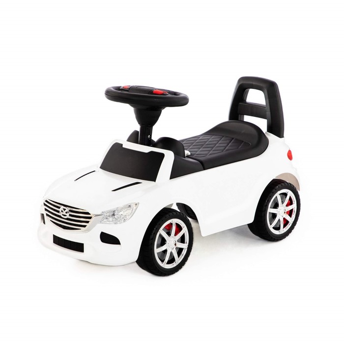 Каталка-автомобиль SuperCar №4, со звуковым сигналом, цвет белый