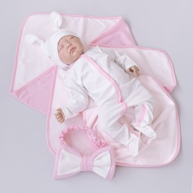 

Комплект на выписку «Узелок», рост рост 56см, цвет розовый