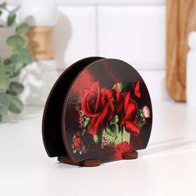 

Салфетница "Алые розы", 13х10х5 см