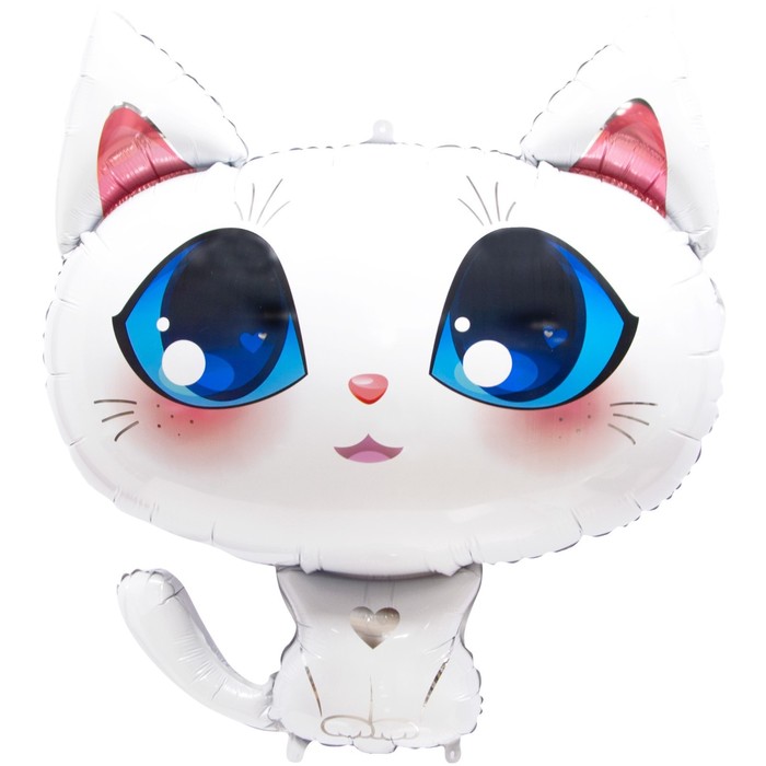 Шар фольгированный 32'' «Котёнок белый», фигура, 1 шт. шар фольгированный 46 робот мегамен фигура 1 шт