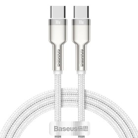 

Кабель Baseus Cafule CATJK-D02, Type-C - Type-C, 5 А, 100 Вт, 2 м, белый