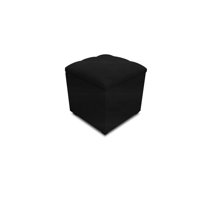 Пуф с крышкой и утяжкой, 400 × 400 × 420 мм, экокожа, цвет marvel black
