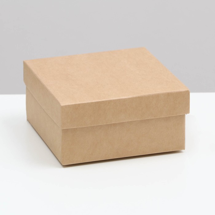 Коробка складная, крышка-дно, крафт, 10 х 10 х 5 см коробка складная крышка дно с окном крафт 10 х 10 х 5 см