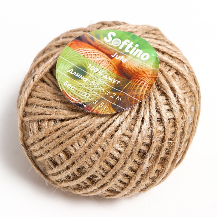 

Пряжа 100% джут "Softino Jute" 85м ±2м 100 гр