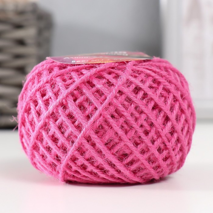 

Пряжа 100% джут "Softino Jute Colored" 50м ±2м ярко-розовый 50 гр