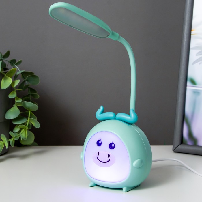 фото Настольная лампа "сказочный лосяш" led 3вт usb синий 8,5х8х22 см risalux