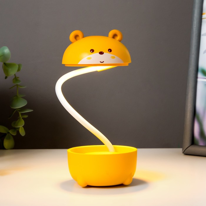 фото Настольная лампа "мишка" led 3вт usb желтый 7,5х7,5х21 см risalux