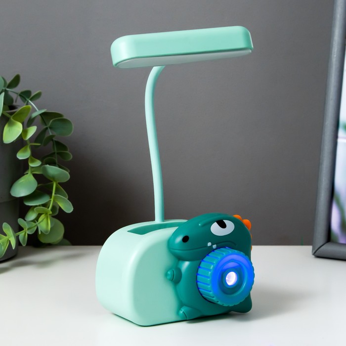 

Настольная лампа "Динозаврик" LED 3Вт USB синий 9,5х7,4х22 см