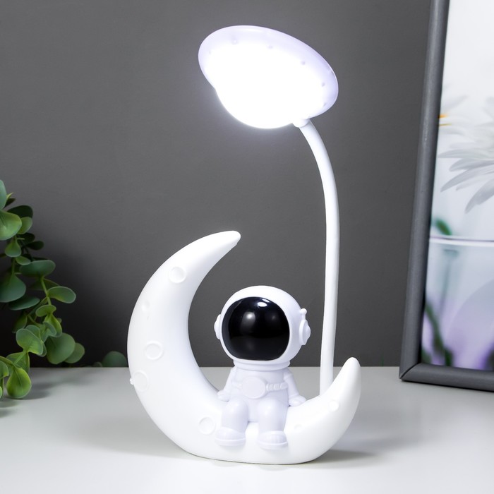 Настольная лампа "Астронавт на луне" LED 3Вт USB АКБ белый 13х5х26 см 7697693
