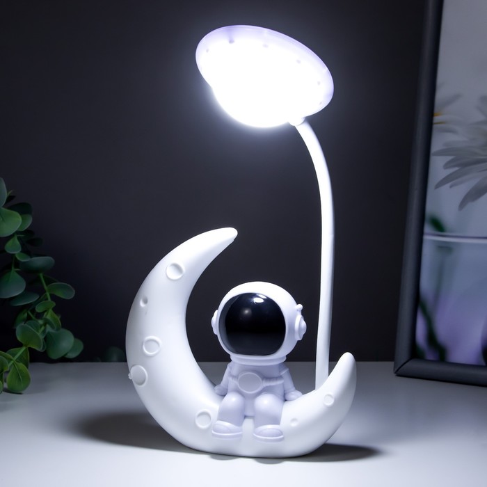 Настольная лампа "Астронавт на луне" LED 3Вт USB АКБ белый 13х5х26 см 7697693