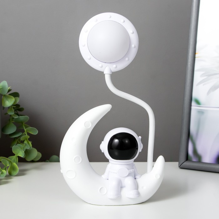 Настольная лампа "Астронавт на луне" LED 3Вт USB АКБ белый 13х5х26 см 7697693