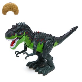 Динозавр радиоуправляемый Rex, откладывает яца, эффект дыма, свет и звук, цвет зеленый