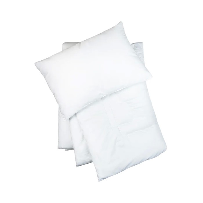 Одеяло и подушка в кроватку «Лебяжий пух», размер 40x60 см, 110x140 см, цвет белый