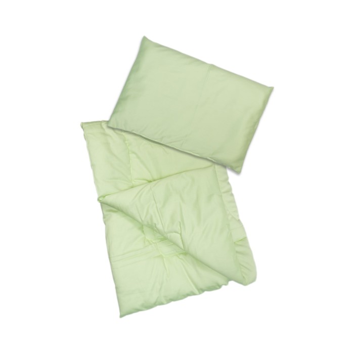 Одеяло и подушка в кроватку «Алоэ Вера», размер 40x60 см, 110x140 см,  цвет салатовый