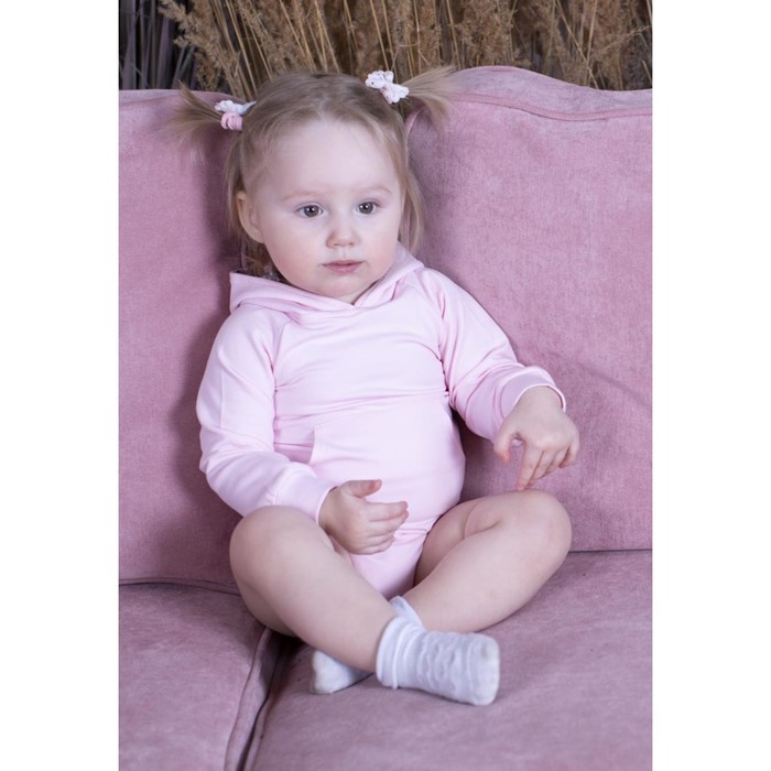 Трикотажное боди-худи «Флэмми», рост 68, цвет розовый