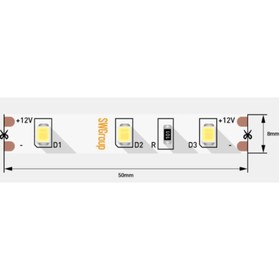 

Светодиодная лента SWG 5 м, IP20, SMD2835, 60 LED/м, 4.8 Вт/м, 12 В, 3000К