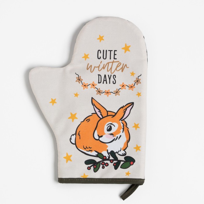 

Кухонный набор Сute winter days, варежка-прихватка 20х28 см, прихватка 19х19 см, 100% хлопок