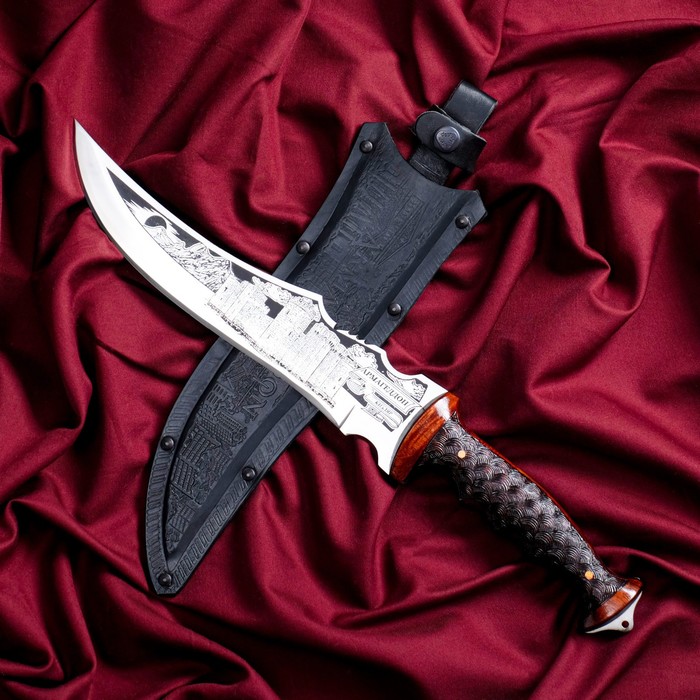 Разделочный нож Армагеддон сталь - 40х13, рукоять - жженый орех, клепаный, 25.5 см нож кавказский разделочный восточный с ножнами сталь aus8 рукоять орех stonewash