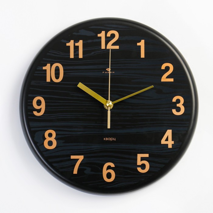 Часы настенные, серия: Классика, дискретный ход, d=27 см, черные часы настенные серия классика джойс дискретный ход d 19 см циферблат 17 см 1 шт