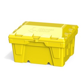 Ящик с крышкой, 250 л, для песка, соли, реагентов, цвет жёлтый Ош