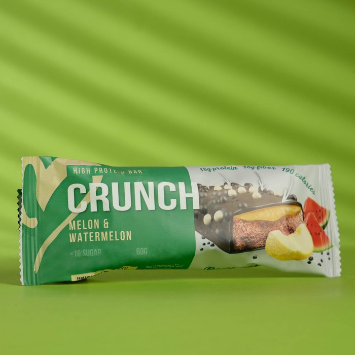 фото Протеиновый батончик crunch bar «арбуз и дыня» спортивное питание, 60 г booty bar
