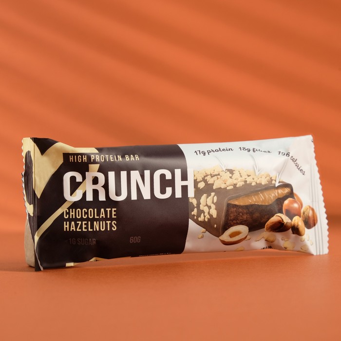 фото Протеиновый батончик crunch bar «фундук в шоколаде» спортивное питание, 60 г booty bar