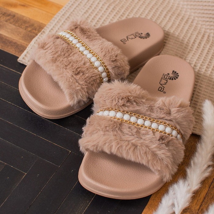 

Тапочки женские, размер 40, цвет бежевый