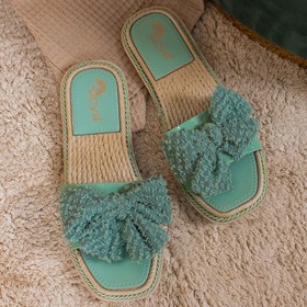 

Тапочки женские, размер 41, цвет зеленый