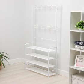

УЦЕНКА Стойка для одежды, на 4 полки, 153×80×26 см, цвет белый