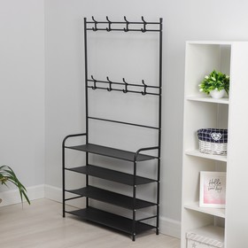 

УЦЕНКА Стойка для одежды на 4 полки, 153×80×26 см, цвет чёрный