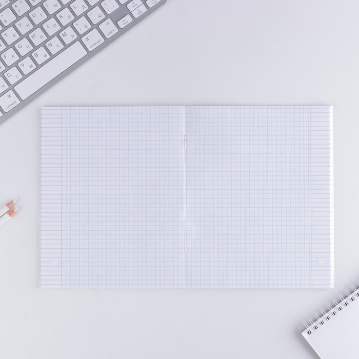 Тетрадь А5, 48 л на скрепке МИКС «Космический», обложка мелованный картон 230 гр., внутренний блок в клетку 80 гр., белизна 96% 7531750