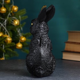 

Копилка "Любопытный заяц" черный с золотом, 20см