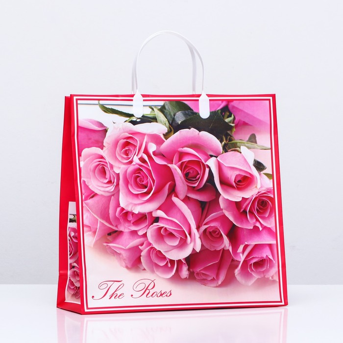 Пакет Розовые розы, мягкий пластик, 29 x 30 см, 100 мкм пакет вечер в венеции мягкий пластик 30 x 30 см 100 мкм