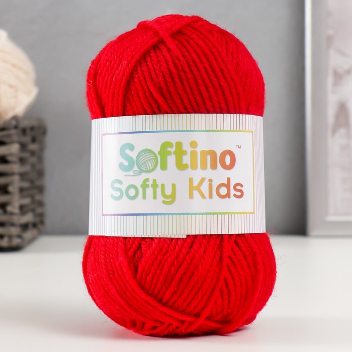 

Пряжа 100% акрил "Softy Kids" 90м ±5м 50 гр цвет 31 алый