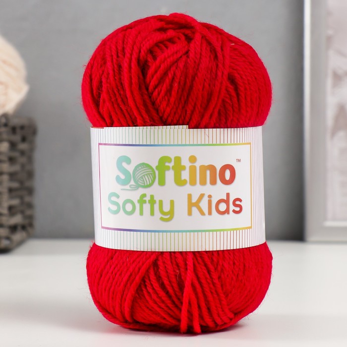 

Пряжа 100% акрил "Softy Kids" 90м ±5м 50 гр цвет 32 красный кардинал