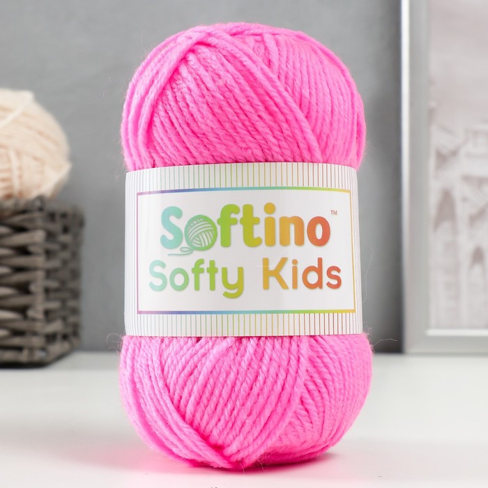 

Пряжа 100% акрил "Softy Kids" 90м ±5м 50 гр цвет 11 персидский розовый